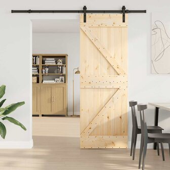 Schuifdeur met beslag 70x210 cm massief grenenhout 2