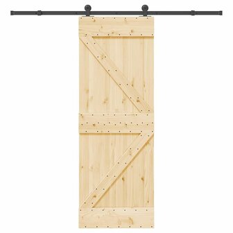 Schuifdeur met beslag 70x210 cm massief grenenhout 1