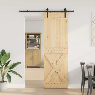 Schuifdeur met beslag 70x210 cm massief grenenhout 2