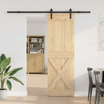 Schuifdeur met beslag 70x210 cm massief grenenhout 2