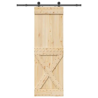 Schuifdeur met beslag 70x210 cm massief grenenhout 1