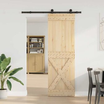 Schuifdeur met beslag 70x210 cm massief grenenhout 2