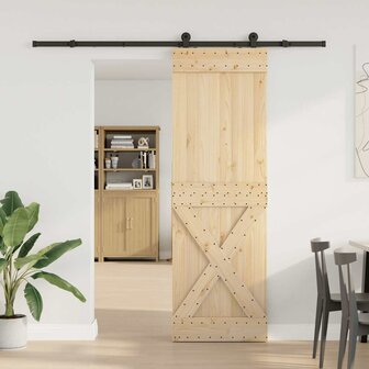 Schuifdeur met beslag 70x210 cm massief grenenhout 2