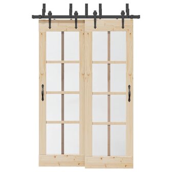 Doos met onderdelen voor schuifdeur 152,5 cm staal zwart 1