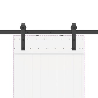 Doos met onderdelen voor schuifdeur 152,5 cm staal zwart 8