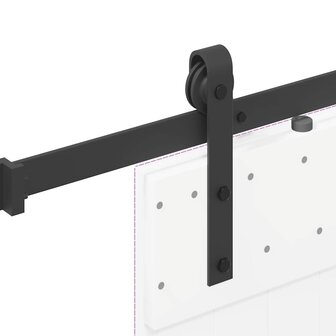 Doos met onderdelen voor schuifdeur 152,5 cm staal zwart 9