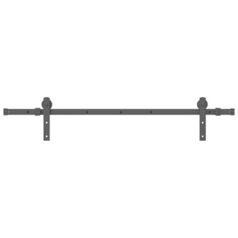 Doos met onderdelen voor schuifdeur 152 cm staal zwart 2