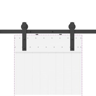 Doos met onderdelen voor schuifdeur 152 cm staal zwart 8