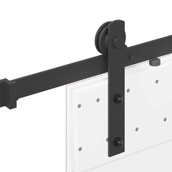 Doos met onderdelen voor schuifdeur 152 cm staal zwart 9