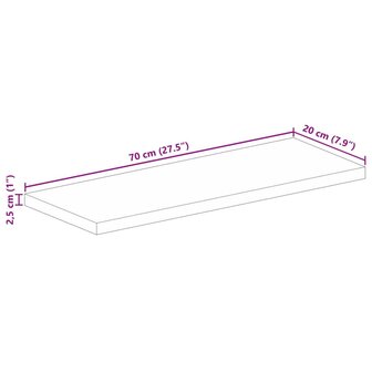 Tafelblad rechthoekig 70x20x2,5 cm massief mangohout 9