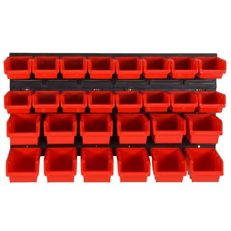 30-delige Sorteersysteemset 77x39 cm polypropeen rood en zwart 2