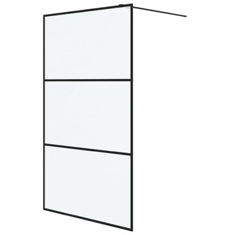 Inloopdouchewand 115x195 cm mat ESG-glas zwart 2
