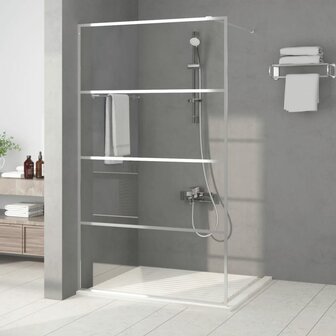 Inloopdouchewand 115x195 cm transparant ESG-glas zilverkleurig 1