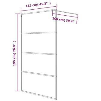 Inloopdouchewand 115x195 cm transparant ESG-glas zilverkleurig 7