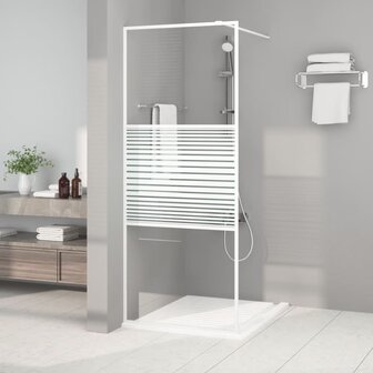Inloopdouchewand 80x195 cm transparant ESG-glas wit 1