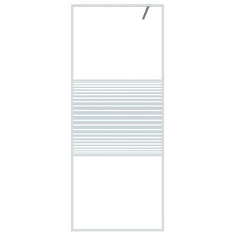 Inloopdouchewand 80x195 cm transparant ESG-glas wit 3