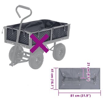 Tuinwagenvoering 81x41x21 cm stof donkergrijs 3