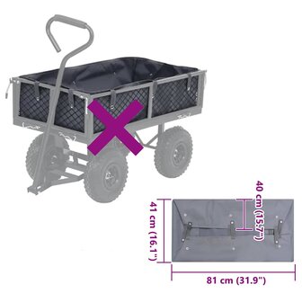 Tuinwagenvoering 81x41x40 cm stof donkergrijs 3