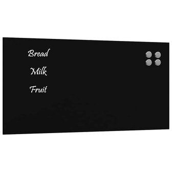 Magneetbord voor aan de wand 80x40 cm gehard glas zwart 2