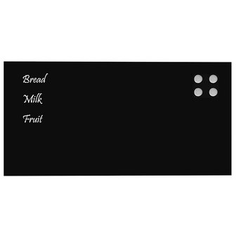 Magneetbord voor aan de wand 80x40 cm gehard glas zwart 3