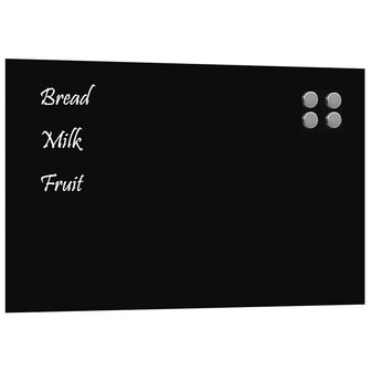 Magneetbord voor aan de wand 80x50 cm gehard glas zwart 2