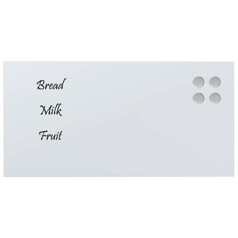 Magneetbord voor aan de wand 80x40 cm gehard glas wit 3