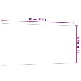 Magneetbord voor aan de wand 80x40 cm gehard glas wit 6