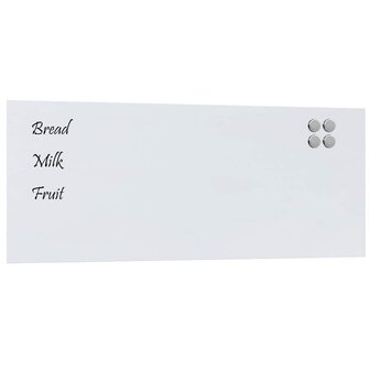 Magneetbord voor aan de wand 100x40 cm gehard glas wit 2