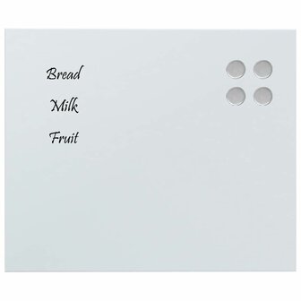 Magneetbord voor aan de wand 60x50 cm gehard glas wit 3