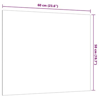 Magneetbord voor aan de wand 60x50 cm gehard glas wit 6