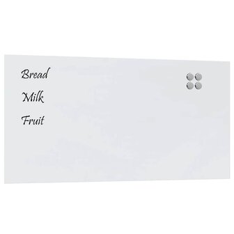 Magneetbord voor aan de wand 100x50 cm gehard glas wit 2