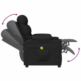Massagestoel stof zwart 6