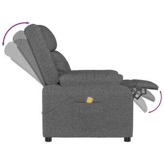 Massagestoel stof donkergrijs 5