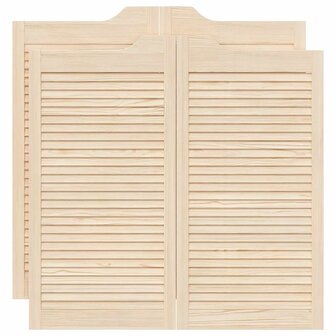 Draaideuren louvredesign 2 paar 100x100 cm massief grenenhout 2