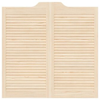 Draaideuren louvredesign 2 paar 100x100 cm massief grenenhout 6