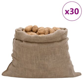 Jutezakken 30 stuks 220 g/m&sup2; 100x110 cm 100% jute 1