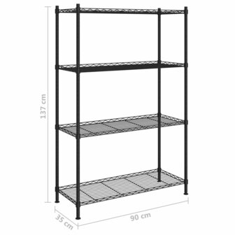 Opbergrek 4-laags 200 kg 90x35x137 cm zwart 7