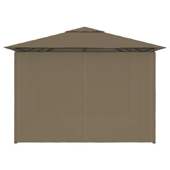 Tuinpaviljoen met gordijnen 180 g/m&sup2; 4x3 m taupe 6