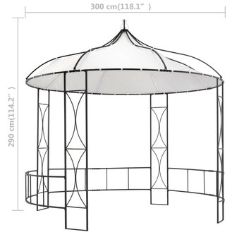 Prieel rond 300x290 cm wit 6