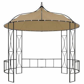 Prieel rond 300x290 cm taupe 2