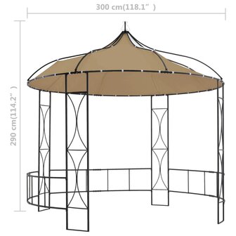 Prieel rond 300x290 cm taupe 6