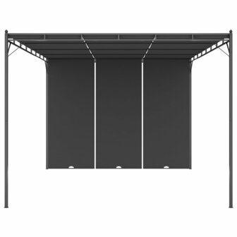 Tuinprieel met zijgordijn 4x3x2,25 m antraciet 2
