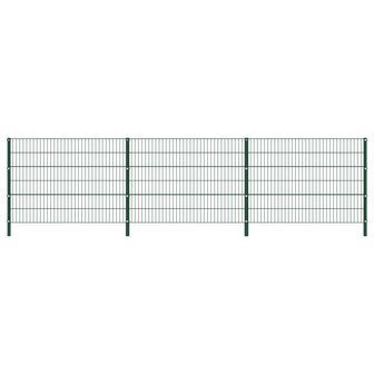 Schuttingpaneel met palen 5,1x1,2 m ijzer groen 1