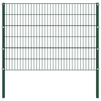 Schuttingpaneel met palen 5,1x1,2 m ijzer groen 2