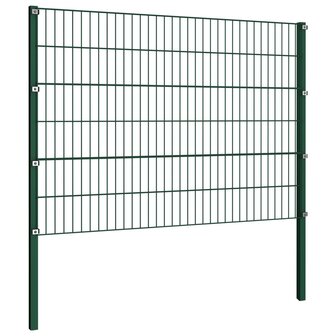 Schuttingpaneel met palen 5,1x1,2 m ijzer groen 3