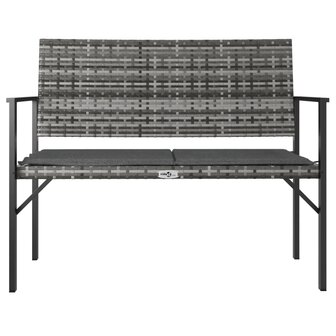 Tuinbank 2-zits met kussen poly rattan grijs 3