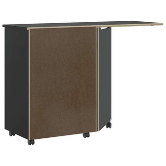 Rolkast met bureau MOSS massief grenenhout zwart 5