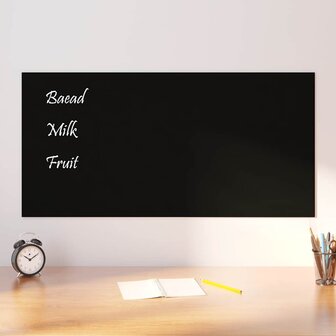 Magneetbord voor aan de wand 100x50 cm gehard glas zwart 1