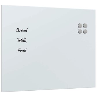 Magneetbord voor aan de wand 50x40 cm gehard glas wit 2