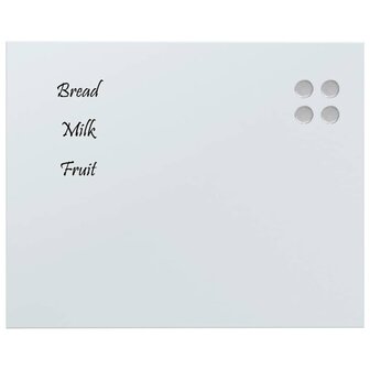 Magneetbord voor aan de wand 50x40 cm gehard glas wit 3